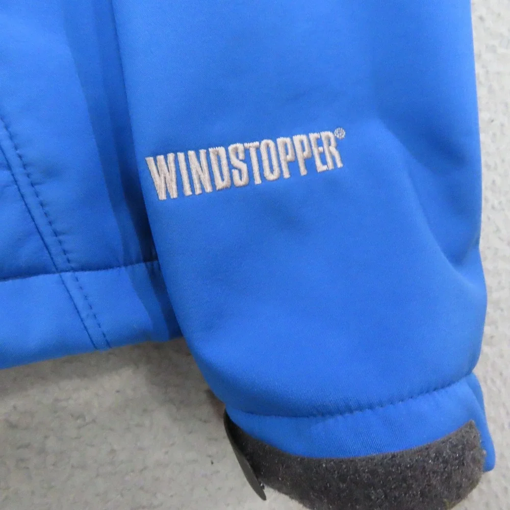 The‎ North Face Windstopper Softshell Jacket Blue Full Zip Fleece Lined Large